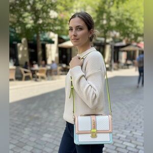 White/Multicolored Two-Way Bag